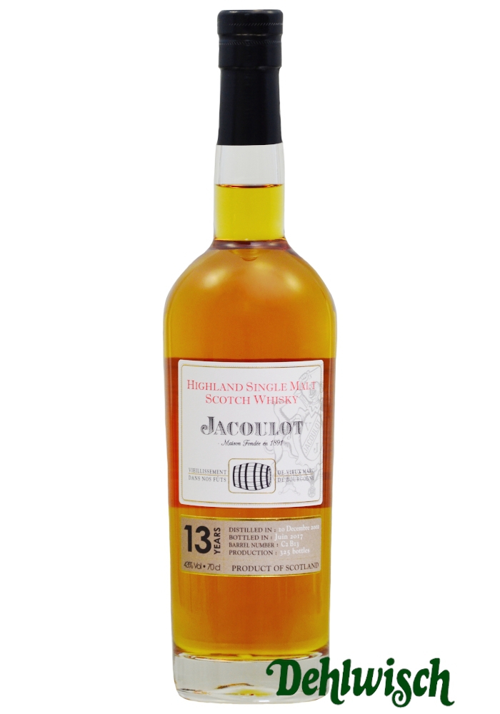 Jacoulot Scotch Malt Whisky 13 years 43% 0,70l